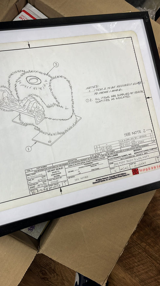 White Water original blueprints from Williams pinball