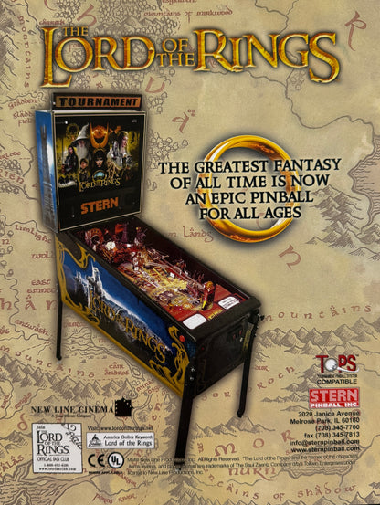 Lord of the rings pinball flyer