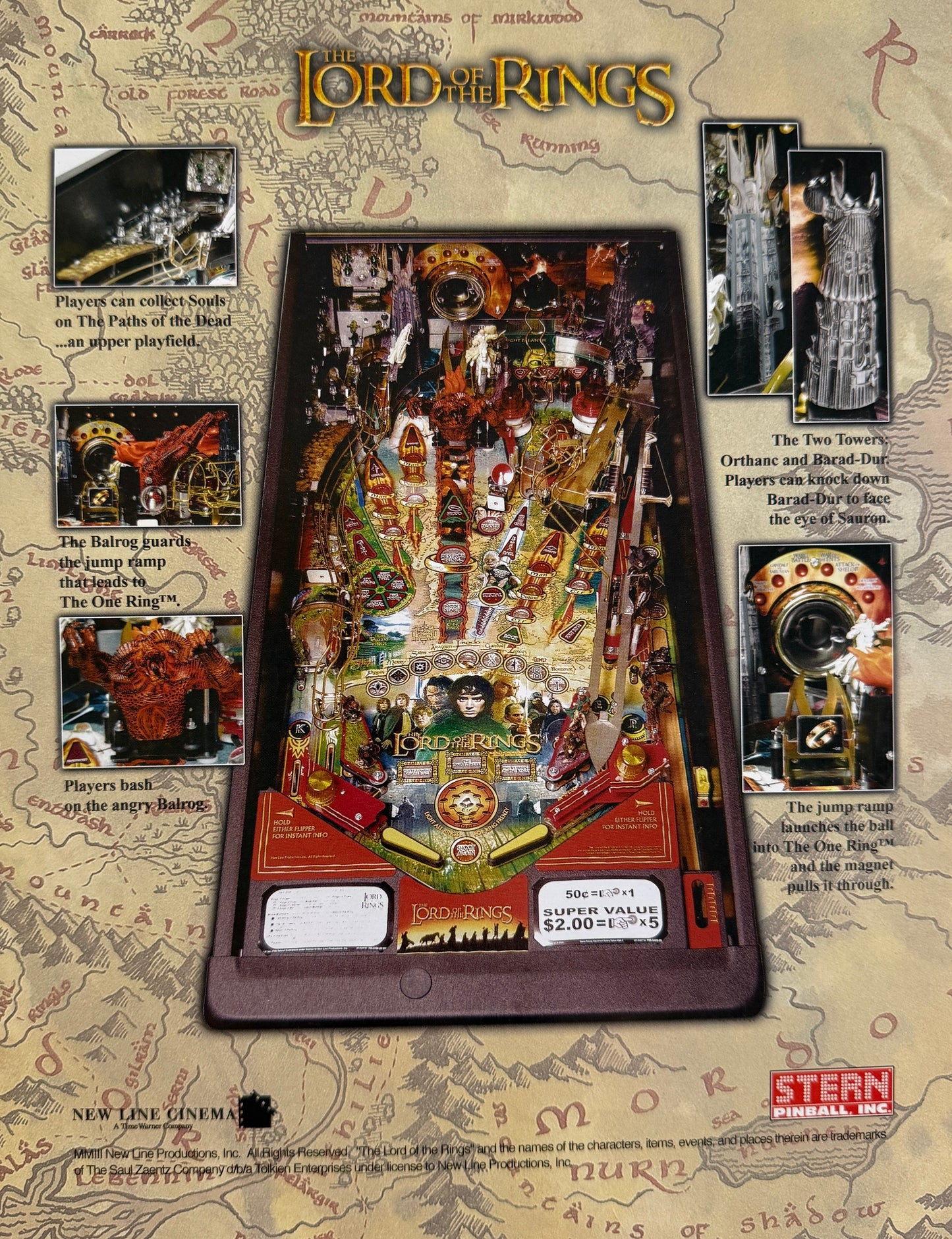Lord of the rings pinball flyer