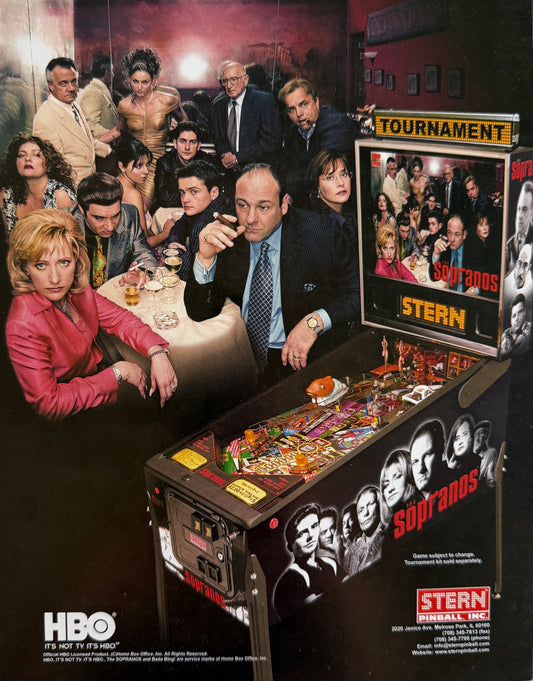 Sopranos Pinball flyer